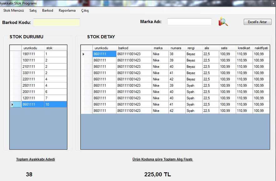 Barkod Sistemli Stok Programları